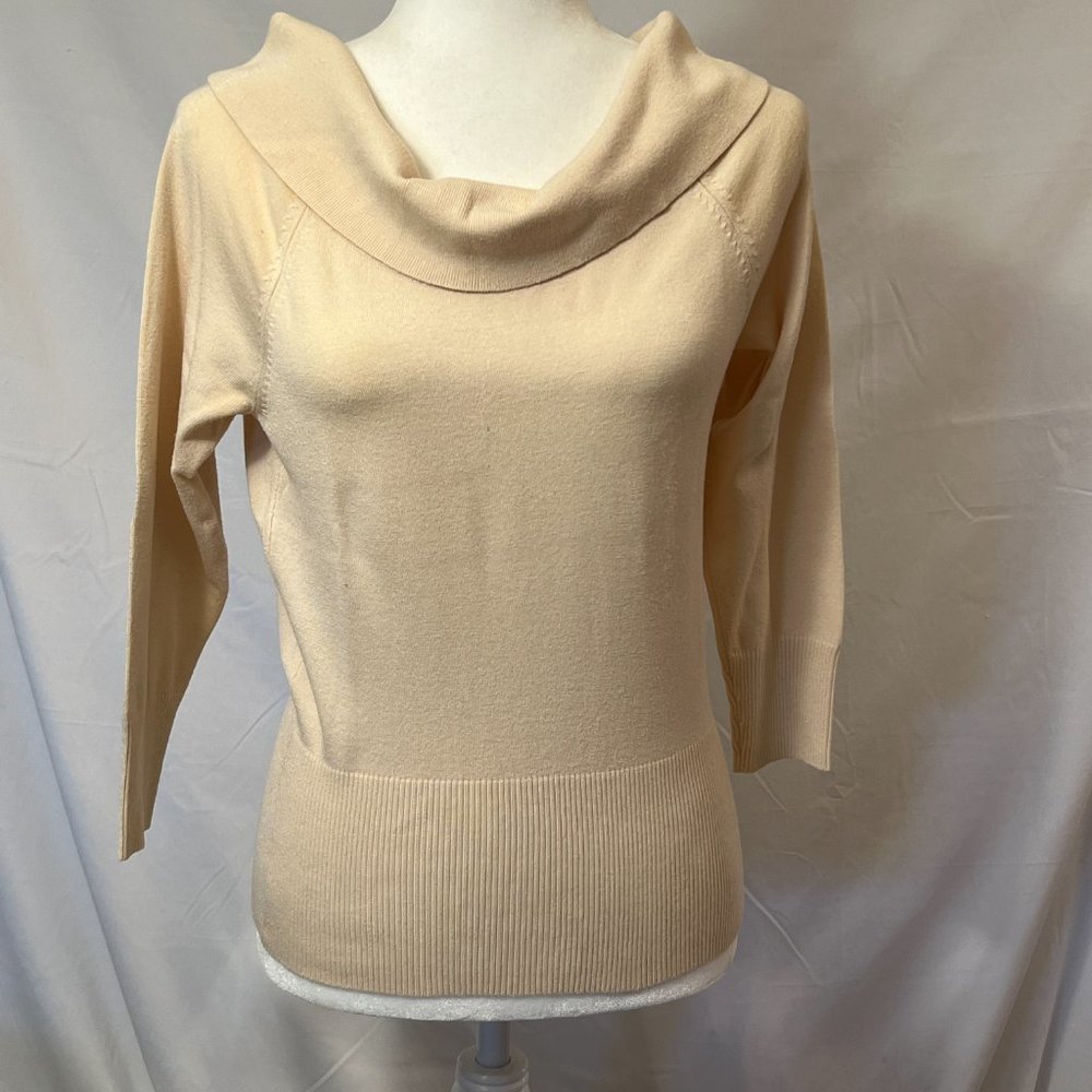 INC international Concepts cream cowl sweater